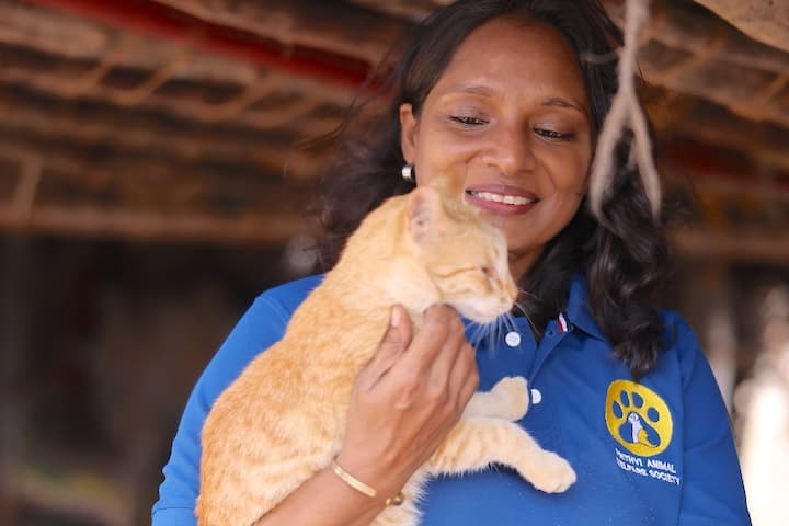 The PAWS Chennai team with rescued animals